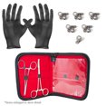 thumbnail image 1 of Dermal Body Piercing Kit - 2 Forceps w/11 Dermal CZ Tops and Bottoms + Gloves, 1 of 5