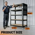 thumbnail image 3 of MAXLEAD Home Storage Shelves Adjustable Garage Shelving 5 Tier Garage Shelves 2100LBS Metal Shelving Unit with Metal Pegboard for Basement, Warehouse, Pantry, 59.8''H*11.8''D*27.5''W, Black 3 Pack, 3 of 15