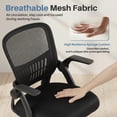 thumbnail image 3 of EDX Desk Chair with Ergonomic Lumbar Support, Flip-Up Armrests & Removable Footrest - 250lbs Capacity, Suitable for Home, Office, Bedroom, Black, 3 of 9