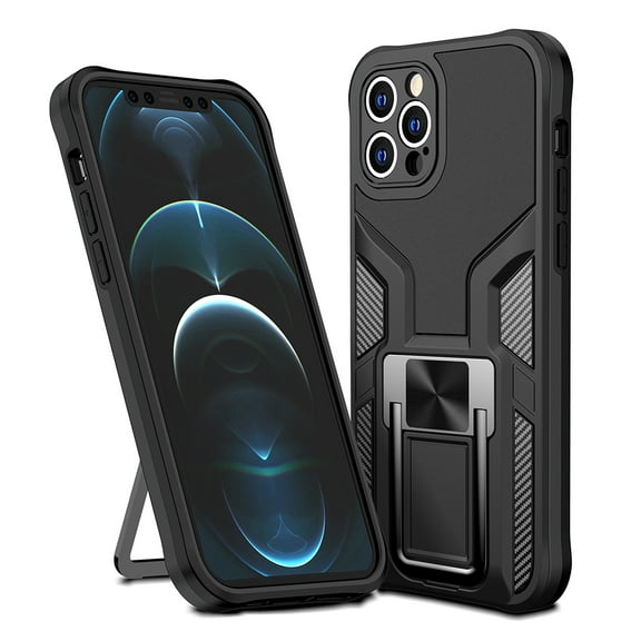 Xpm Case for Apple iPhone 12 Pro (6.1") Hybrid Protective with Ring Holder Built in Magnetic Kickstand Heavy Duty Hard PC   TPU Cover for iPhone 12 Pro - Black