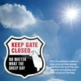 thumbnail image 5 of Keep Gate Closed No Matter What The Sheep Say (5 Pack) 6 inch X 6 inch Shield Shaped Heavy Duty 3.2 mil Vinyl Decals Weather Resistant Made in the USA, 5 of 5