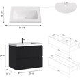 30" Bathroom Vanity with Sink Combo, Wall Mounted Vanity Base