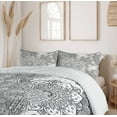 thumbnail image 6 of Ambesonne Mandala Duvet Cover Sets, Eastern Lace Floral Image, 2-Queen, White and Grey, 6 of 7