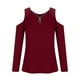thumbnail image 5 of Blusas Para Mujer Blusas Con Hombros Descubiertos Cuello en V Cremallera Manga Larga Top Sólido Con Diamantes de Imitación Odeerbi  ODB185939, 5 of 8
