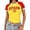 Yellow, variant on Gsakboxl T Shirts for Women Women Retro World Cup National Flag Fan Support Cropped Short Sleeve T Shirt Soft Breathable Lightweight Casual Going Out Summer Fashion Top For Sports Supporters Blue L