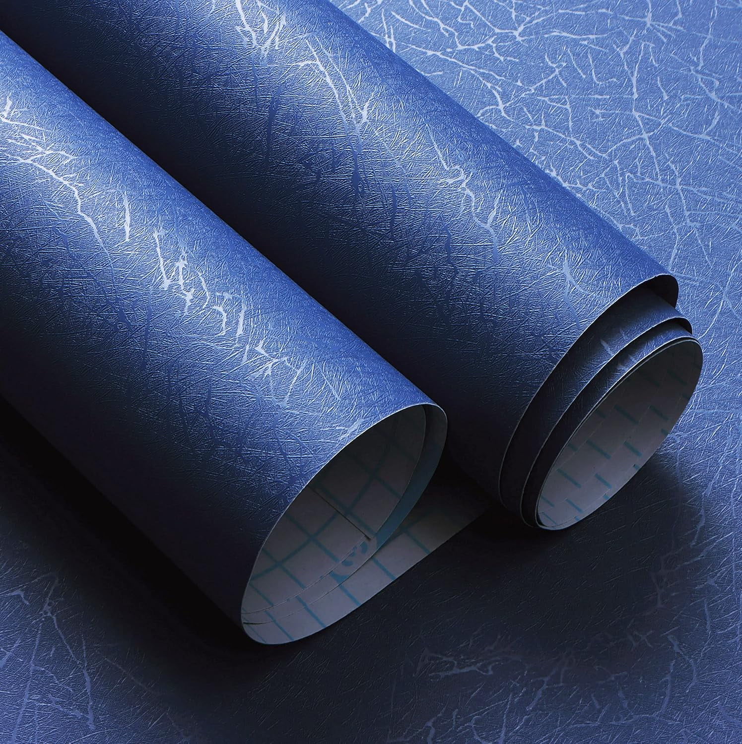 393"x 17.3" Wallpaper Silk Dark Blue Peel and Stick Wallpaper Dark Blue Contact Paper Self Adhesive Removable Solid Color Wall Paper for Bedroom Walls Vinyl Rolls