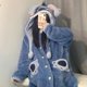 thumbnail image 1 of Lindo pijamas de lana Coral largo y grueso parejas bata de perro jengibre ropa de dormir azul ropa de invierno para el hogar mono de felpa suave, 1 of 5