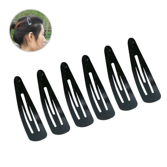 Raindrops 50 Pieces Black Metal Snap Hair Clips Barrettes Stylish Hair Accessories for Elegant and Everyday Wear