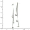 thumbnail image 2 of 925 Sterling Silver Polished Bead Post Long Drop Dangle Earrings 57x4mm Wide Dangle Earring for Women, 2 of 2