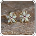 thumbnail image 2 of Diamond Flower Stud Earrings Spring Dainty Crystal Cherry Blossoms Jewelry Senior Sense Of Temperament Plumeria Studs, 2 of 5