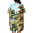 thumbnail image 3 of Lsque Cartoon Mushroom House Women's Short-Sleeved Pajama Set - 2 Piece Soft and Lightweight Sleepwear Set-Medium, 3 of 9