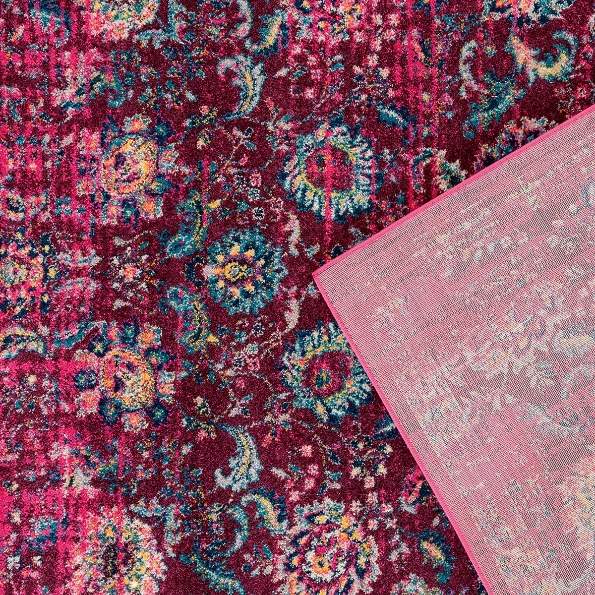 United Weavers Caledonia Mirna Farmhouse Border Runner Rug, Magenta, 2'7" x 7'2"