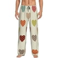 thumbnail image 2 of Lsque Heart Polka Dot Print Men's Pajama Pants, Lounge Pant - Comfortable Home Wear,Elastic Waistband, Stylish Design-Medium, 2 of 9