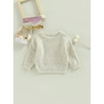 thumbnail image 2 of Bagilaanoe Toddler Baby Girl Boy Knitted Sweater Long Sleeve Pullover 6M 12M 18M 24M 3T 4T 5T 6T Kids Warm Jumpers Tops Fall Loose Knitwear, 2 of 8