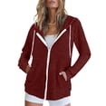 thumbnail image 2 of Zip Up Sweater Women Lightweight Knit Hoodie Long Sleeve Hooded Sweatshirt Trendy Fall Cardigan Jacket Outwear, 2 of 5