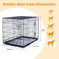 thumbnail image 5 of Max & Marlow Double-Door Dog Crate, Foldable Metal Wire Kennel, Portable, Tray and Divider Included, 42" x 27" x 30", 5 of 8