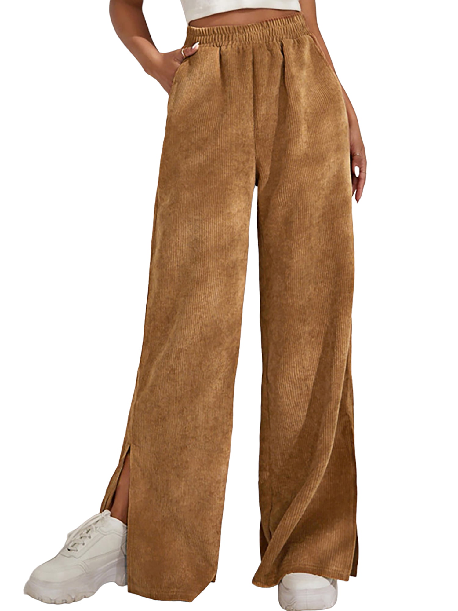 Corduroy Slit Pants - Women - Ready to Wear