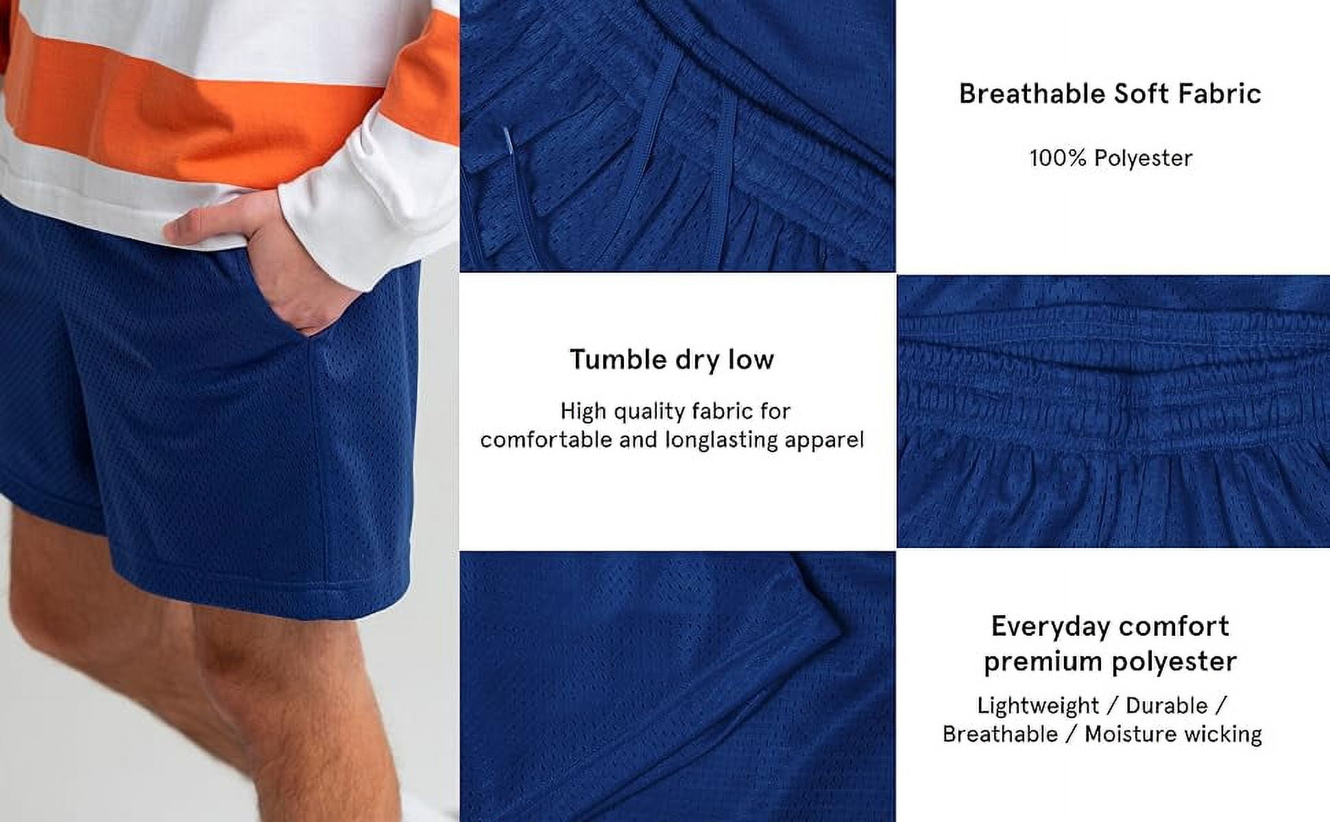 Ma Croix Men's Mesh Shorts With Pockets Gym Basketball Activewear