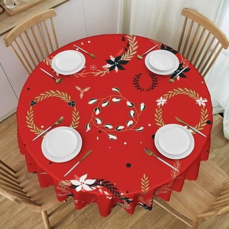 

Tablecloth Leaves Seamless Background Table Cloth For Circular Tables Waterproof Resistant Picnic Table Covers For Kitchen Dining/Party