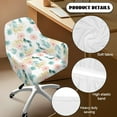 thumbnail image 5 of Whosucclay Flower Leaf Print Swivel Armrest Curved Back Cover, Universal Elastic Office Chair Slipcovers, Stretch Wingback Dining Chair Cover Protector, for Vanity Living Room, 5 of 7