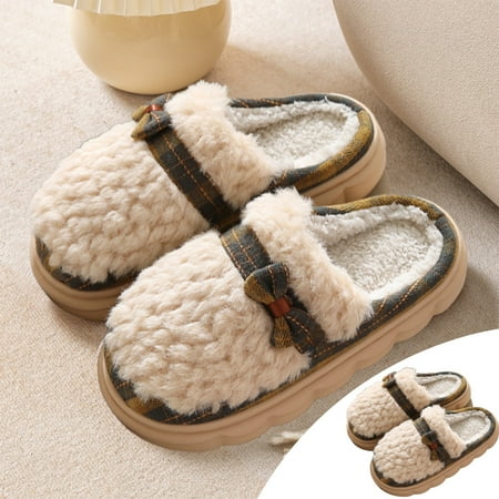 

Uorcsa Slippers for Women Slippers For Women A Pair Of Lazy Slippers Curly Cozy Flat Slide Slippers Comfy Soft Non-Slip House Shoes Indoor And Outdoor Warm Gift Bedroom Yellow Size 5.5