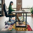 thumbnail image 5 of Office Chair Mat for Hardwood & Tile Floor,Boho Mandala Floral 36"x48" Computer Chair Mat for Rolling Chairs Carpet, Under Desk Non Slip Gaming Rug, Low-Pile Rubber Backing Large Protector Mat, 5 of 6