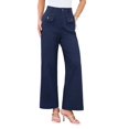 thumbnail image 3 of Women'S Cargo Business Work Casual Trousers with Pockets Navy Blue XL, 3 of 9