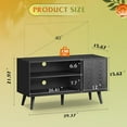 thumbnail image 3 of TV Stand for 43 Inch TVs, Entertainment Center with Storage Cabinet, Mid-Century TV Stands for Living Room and Bedroom, 39" TV Console, Relief Black, 3 of 9