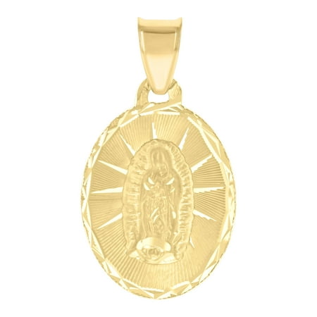10kt Yellow Gold Womens Oval Guadalupe Religious Charm Pendant