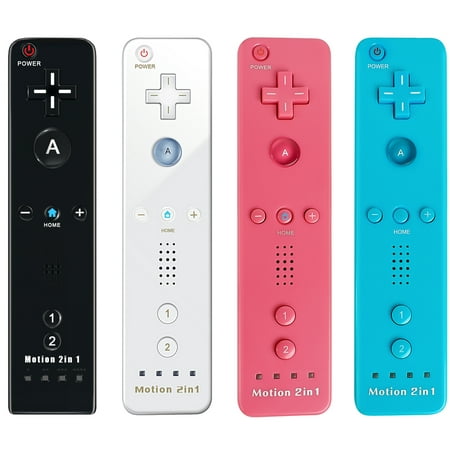 Bonadget 4 Pack Wii Remote Controller, Wii Games Wireless Controller for Nintendo Wii/WIi U Sport Console, Wii Controller Built in 3-Axis 2 in 1 Motion Plus with Silicone Case & Wrist Strap