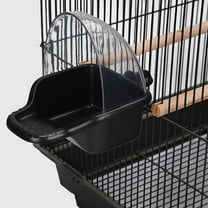 BESTYASH 1Pc Anti Splashing Feeder with Leakproof Food Basin for Birds Black