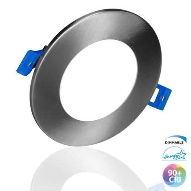 Nicor Lighting DLE421202KRDNK 4 Po DLE4 Série Ronde Panneau Plat de Nickel LED Downlight - 2700K