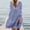 Blue, variant on Women Dresses Plus Leisure Dresses Printed Loose V-neck Sexy Printed Long Sleeved Fashion Dresses Blue Trendy Skirt Size L