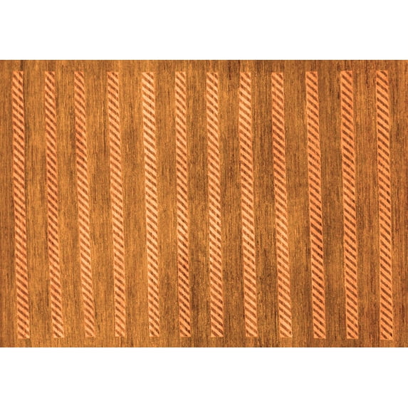 Ahgly Company Indoor Rectangle Abstract Orange Modern Area Rugs, 5' x 7'