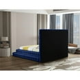 thumbnail image 6 of Pemberly Row Modern / Contemporary Fabric Navy Velvet Queen Bed, 6 of 9