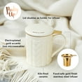thumbnail image 3 of Pinky Up Annette Knit Ceramic Tea Mug and Infuser, Tea Cup, White, 12oz, 3 of 7