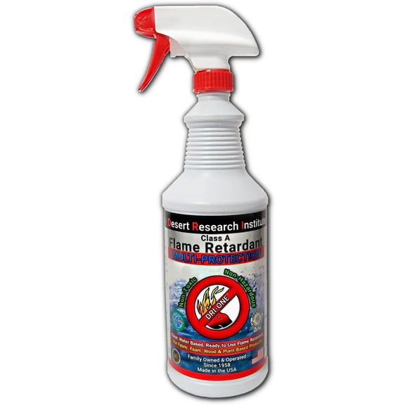 Fire Retardant Spray (Class A for Fabric, Wood, Theater Curtains & More) Eco-Safe, Non Toxic, C.A.C. Title-19, ASTM E84, DRI-ONE