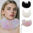 thumbnail image 2 of Yokua Colorful Mesh Ruffle False Collar Scarf Renaissances Small Neck Ruff Necklace, 2 of 14