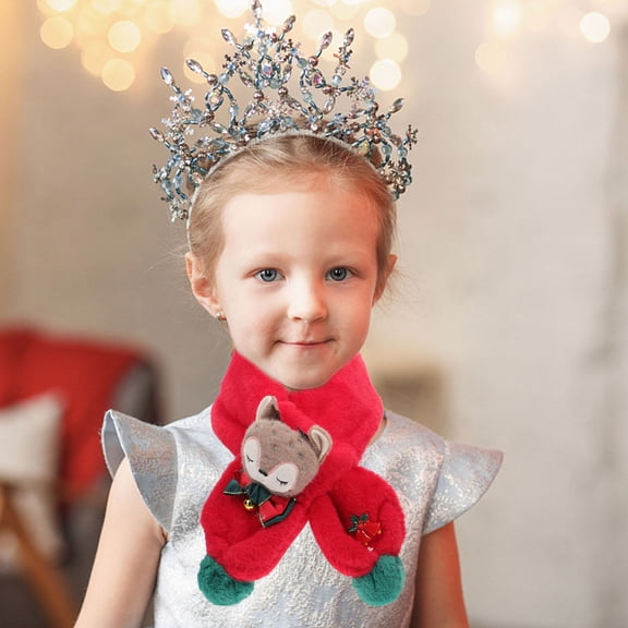 SHINYPASING Christmas Style Red Scarf 1 Pc Kids Warmth