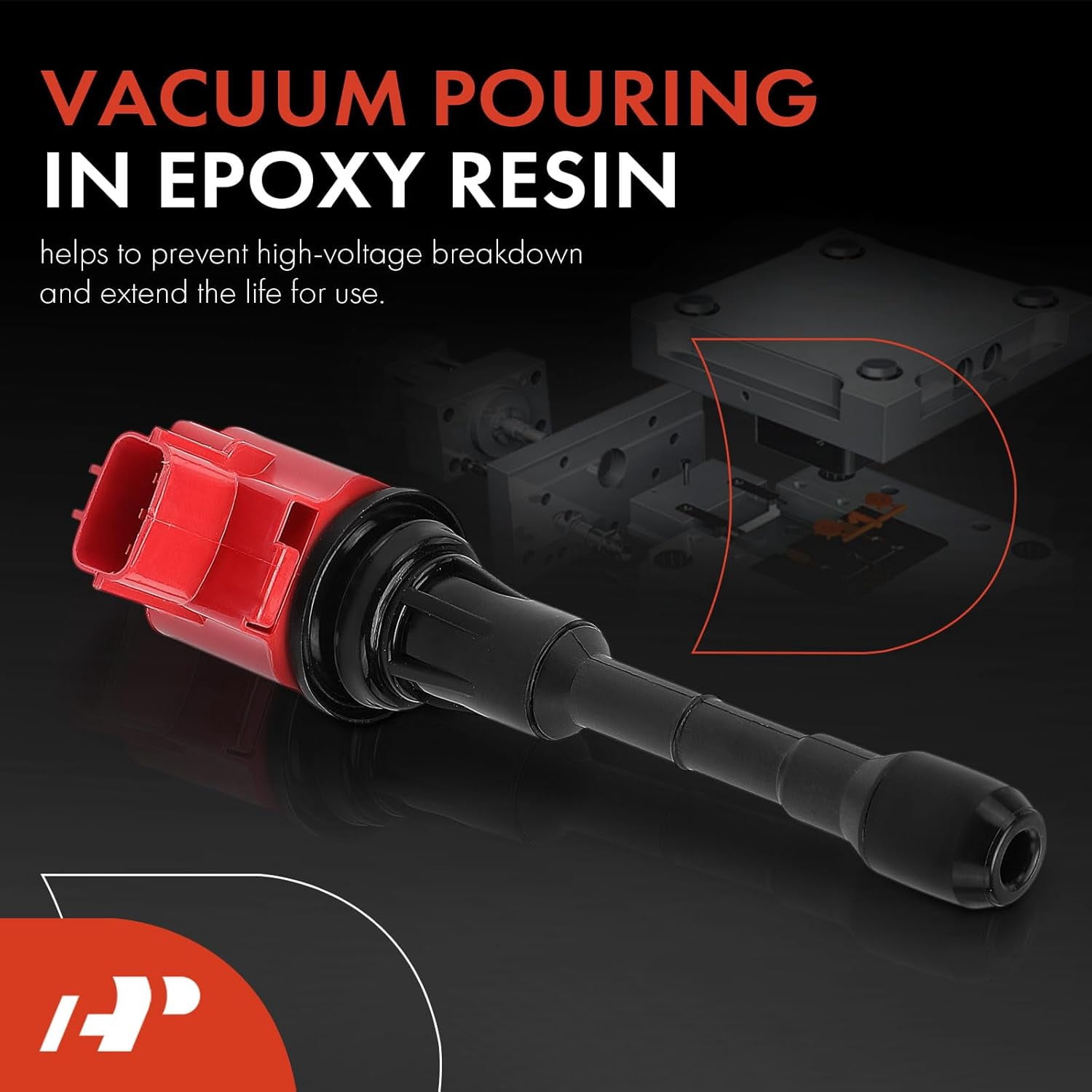A-Premium (Red) Engine Ignition Coil Pack Compatible with Infiniti Q50 2014-2015, QX50 2014-2017, Q60 2014-2015, G37 2008-2013, QX70 2014-2017, Q70, Q40, EX37, FX37, M37, Q70L & Nissan 370Z, 6-PC Set