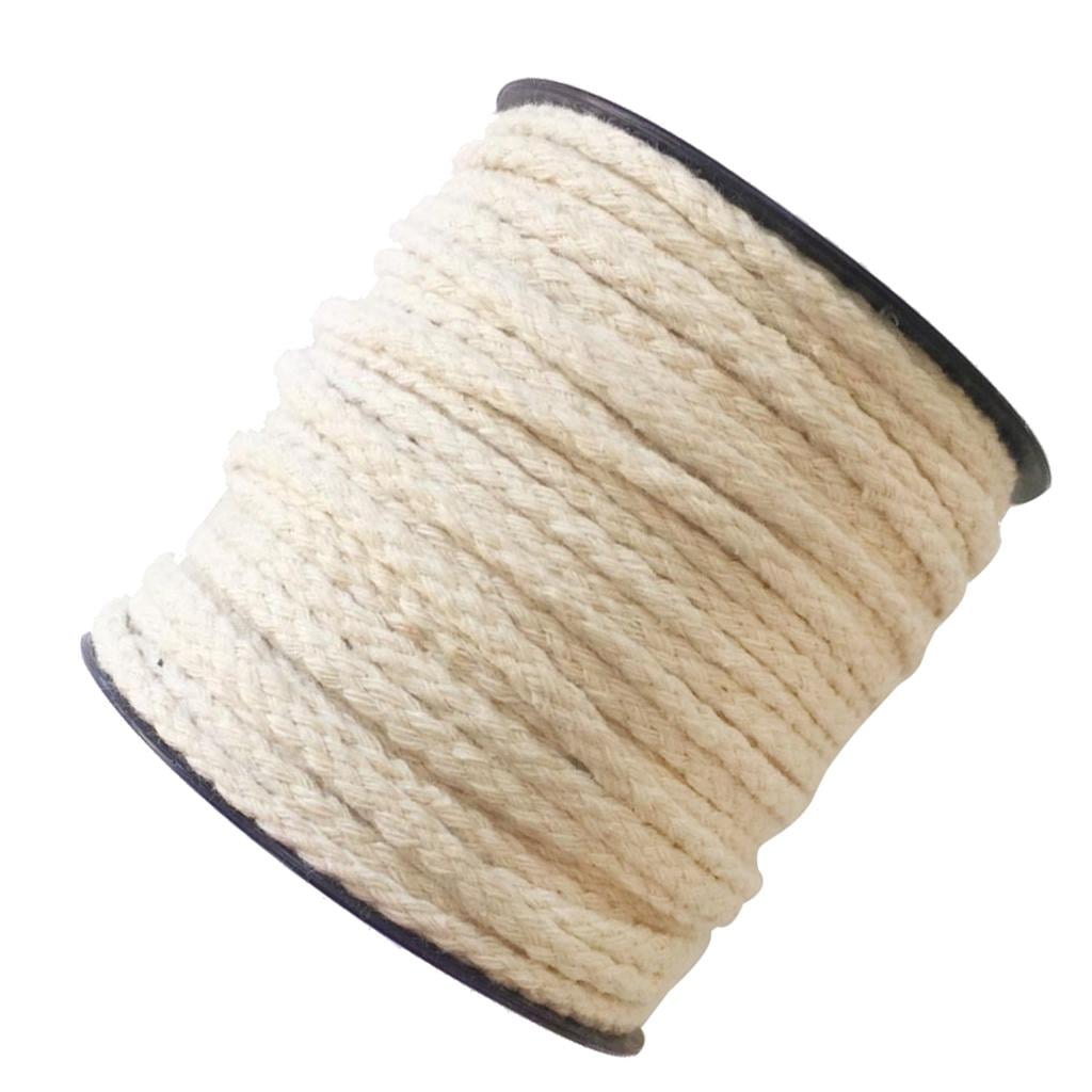 Corde En Coton Tressée à 3 Brins De 8 Mm X 65.5 Pieds Pour Fil à Tricoter Artisanal (07 Vert