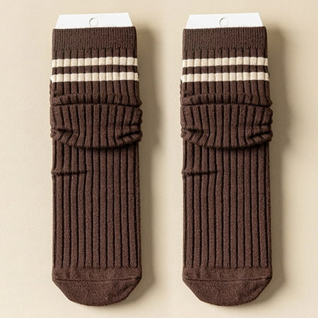 

Qazqa Women Knitted Cotton Striped Socks Mid Tube Autumn And Qinter All Long Tube Pure Cotton Pile Socks