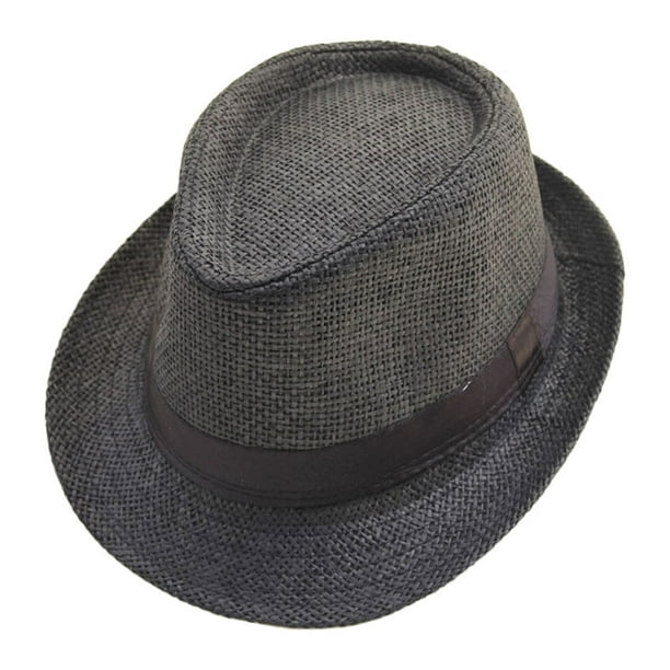 Sombrero de jazz con circunferencia de 56-58 cm, sombrero de paja, sombrero de copa para hombres y mujeres, protector solar de verano, sombrero para el sol al aire libre