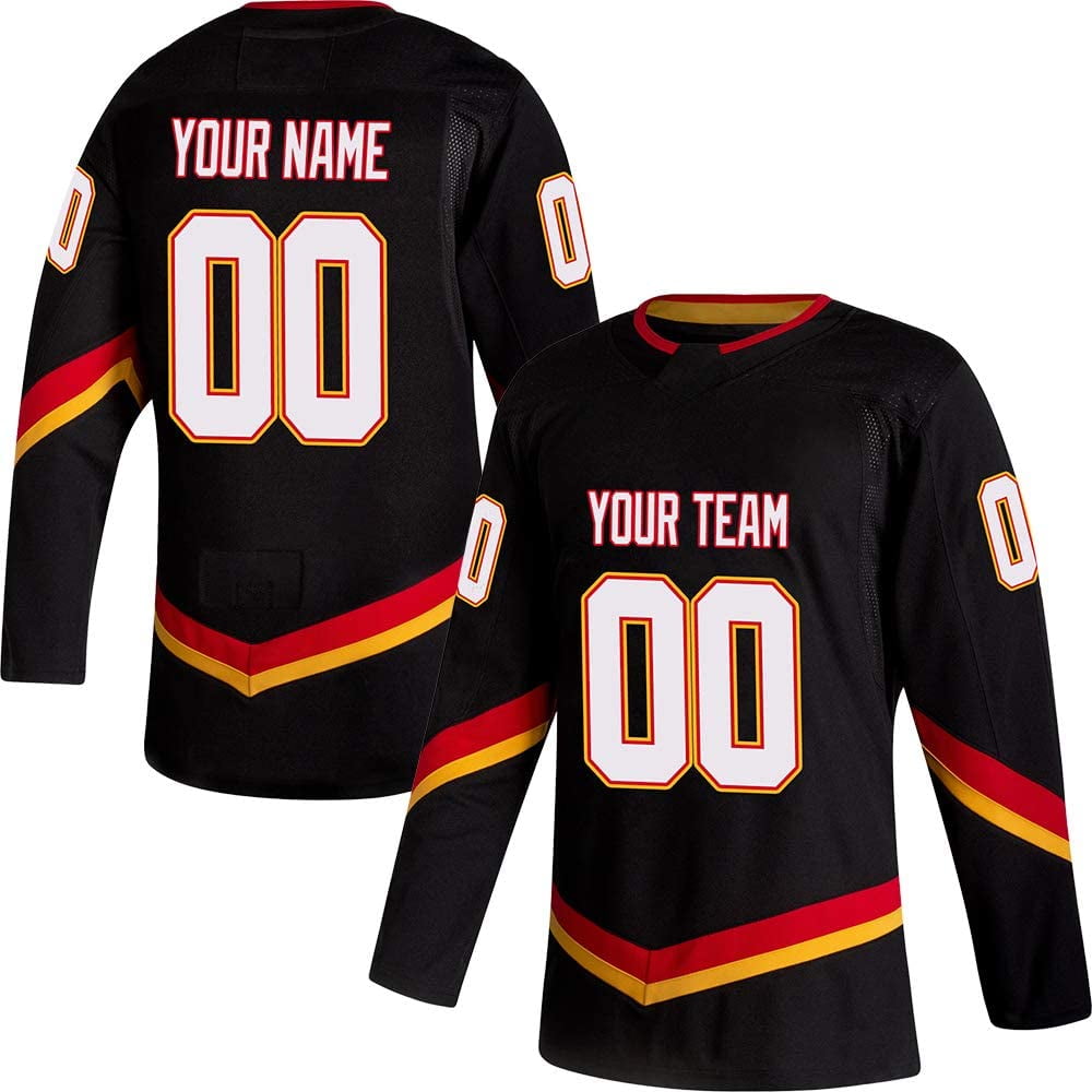  Custom Black Ice Hockey Jersey Stitched Letters and Numbers for  Men Women Youth/Kids XS-7XL(XS-Women's Size,Black and Golden) : Clothing,  Shoes & Jewelry