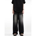thumbnail image 2 of Pantalones vaqueros para mujer, estilo americano, sencillos, retro, degradados, combinables, encantadores, informales, holgados, de calle, elegantes, de pierna ancha, para estudiantes, nuevos, 2 of 6