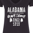 thumbnail image 4 of Inktastic Alabama Awesome Since 1819 Women's V-Neck T-Shirt, 4 of 5