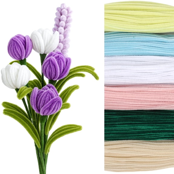 600 Pcs Chenille Stems, 11.8 in Macaron Color Craft Pipe Cleaners Set, Fuzzy Sticks for DIY Art Projects, Decorations, Crafting, Embellishments, and Pipe Cleaner Flower Kit