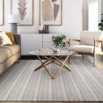 thumbnail image 2 of Couristan Aspen Textured Stripes 6' X 9' Light Beige Handmade Wool Rug, 2 of 2
