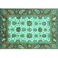 thumbnail image 1 of Ahgly Company Machine Washable Indoor Rectangle Abstract Turquoise Blue Modern Area Rugs, 2' x 3', 1 of 4