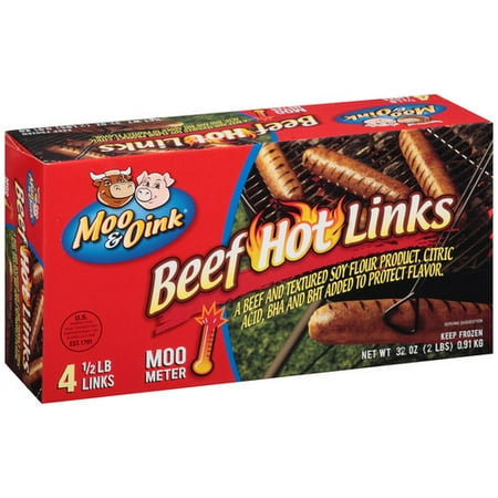 Moo & Oink Beef Hot Links, 4 count, 32 oz - Walmart.com